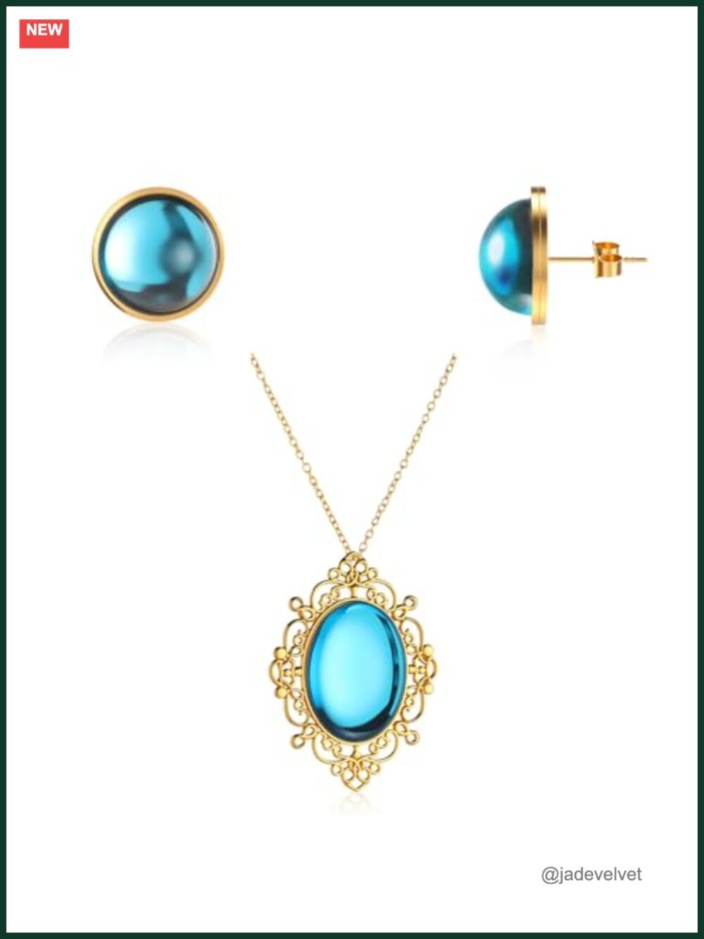 Gold Plated Rhinestone Necklace Earrings Set Princess Costume
